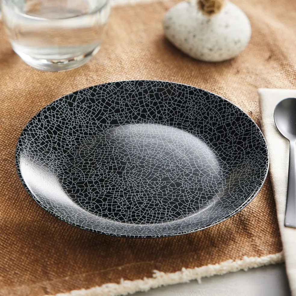 Assiette à dessert noire 18 cm Zoe