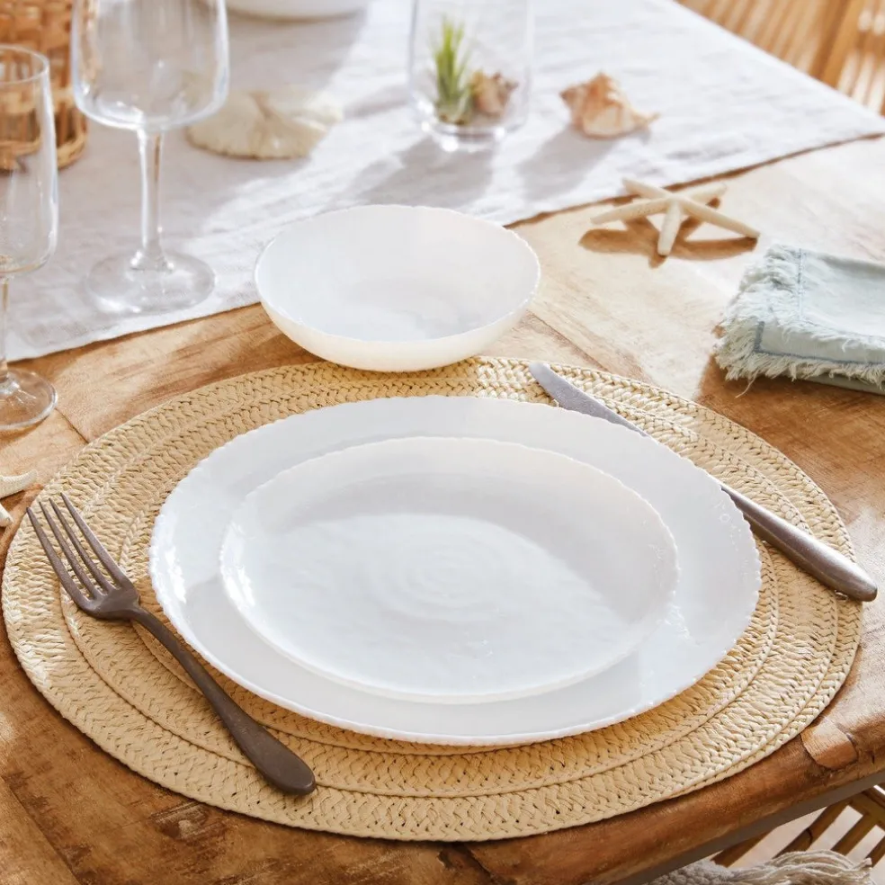 Assiette dessert blanche 19 cm Ammonite