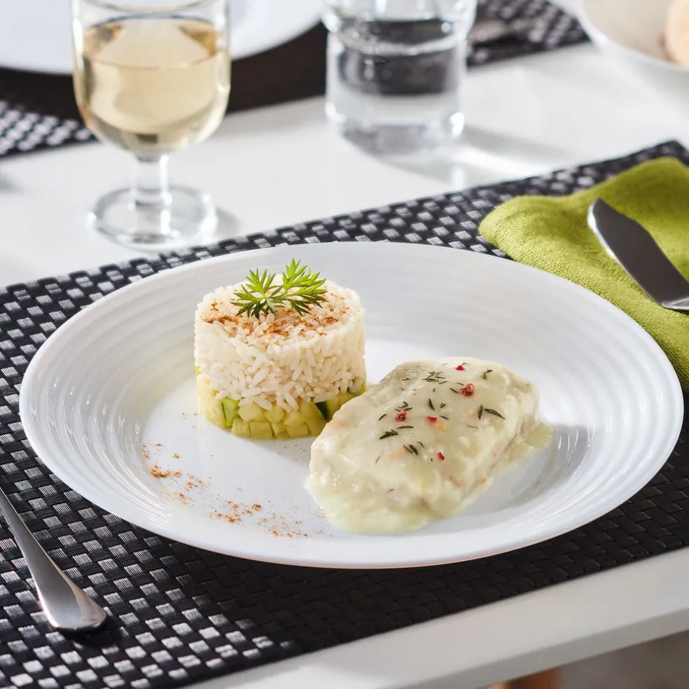 Assiette plate blanche 25 cm Harena